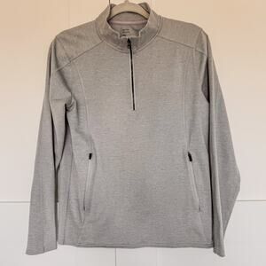 Men’s Gilly Hicks Gray Quarter Zip Long Sleeve Pullover Sweatshirt, Men’s Small